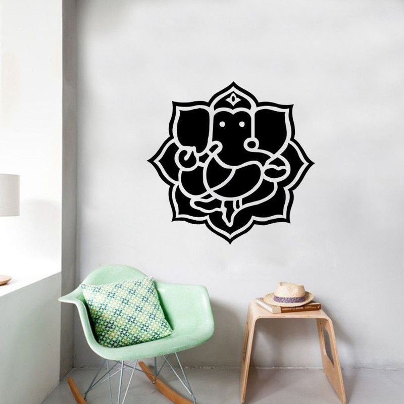 indra graphics 30.48 cm Indra graphic ganesha wall sticker Self Adhesive Sticker  (Pack of 1)