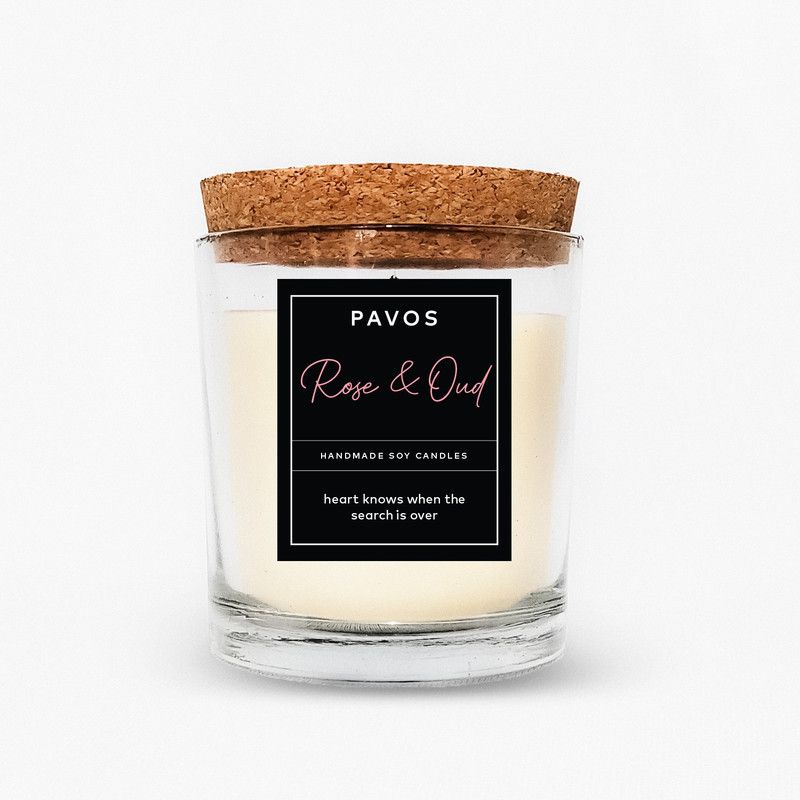Aromatic Rose & Oud Soy Wax Glass Jar Candle  (White, Pack of 1)
