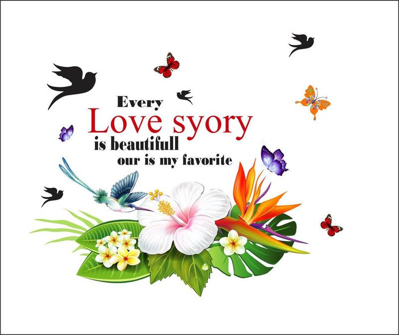 JNM ENTERPRISES 196 cm Beautyfull Love Story' Wall Sticker (PVC Vinyl, 82 cm x 91 cm) Self Adhesive Sticker  (Pack of 1)