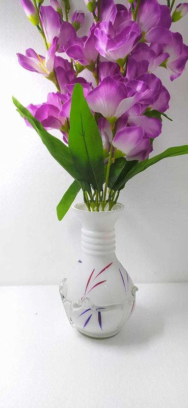 MAGINATO STYLISH FLOWER POT VASE FOR CENTERPIECE DECORATION FLOWERS NOT INCLUDED Glass Vase  (8 inch, Multicolor)