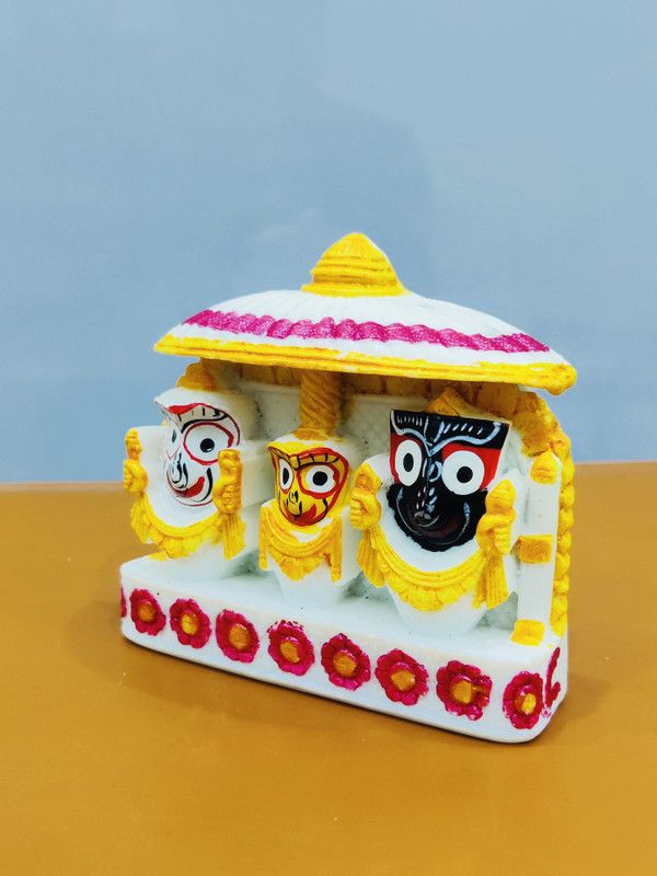 Jagannath Dham Vignu handicrafts lord Jagannath marbel idol Decorative Showpiece - 12 cm  (Marble, Multicolor)