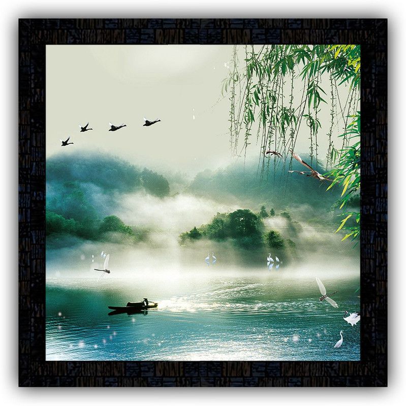 Poster N Frames framed poster of Natural landscape Scenery-25339 Digital Reprint 14 inch x 14 inch Painting  (With Frame)