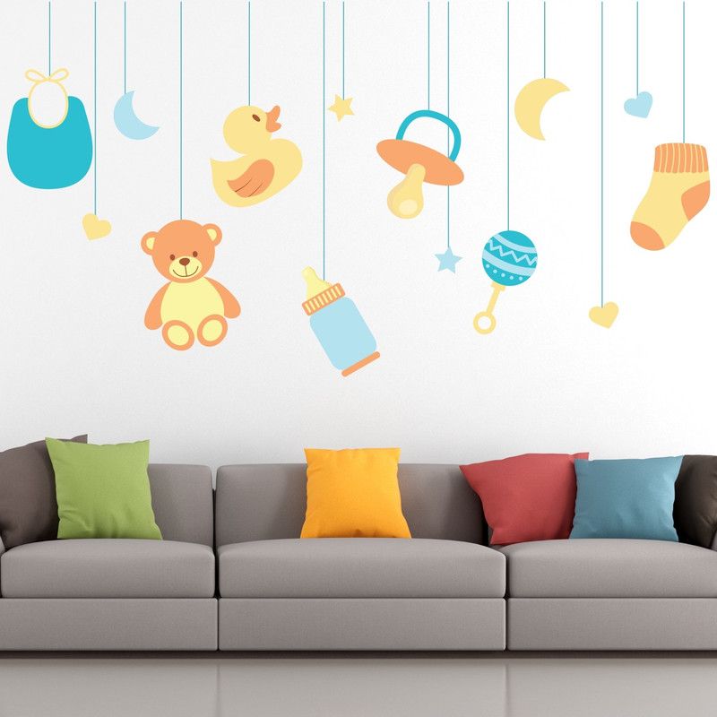 StickMe 100 cm Babies Infants Kids Things Wall Sticker - SM 319 Self Adhesive Sticker  (Pack of 1)