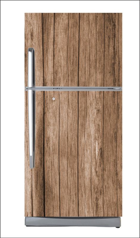 Divine studio 60 cm wooden Fridge wallpaperWallpaer_Water Adhesive Vinyl Sticker Fridge Wrap Decora Self Adhesive Sticker  (Pack of 1)