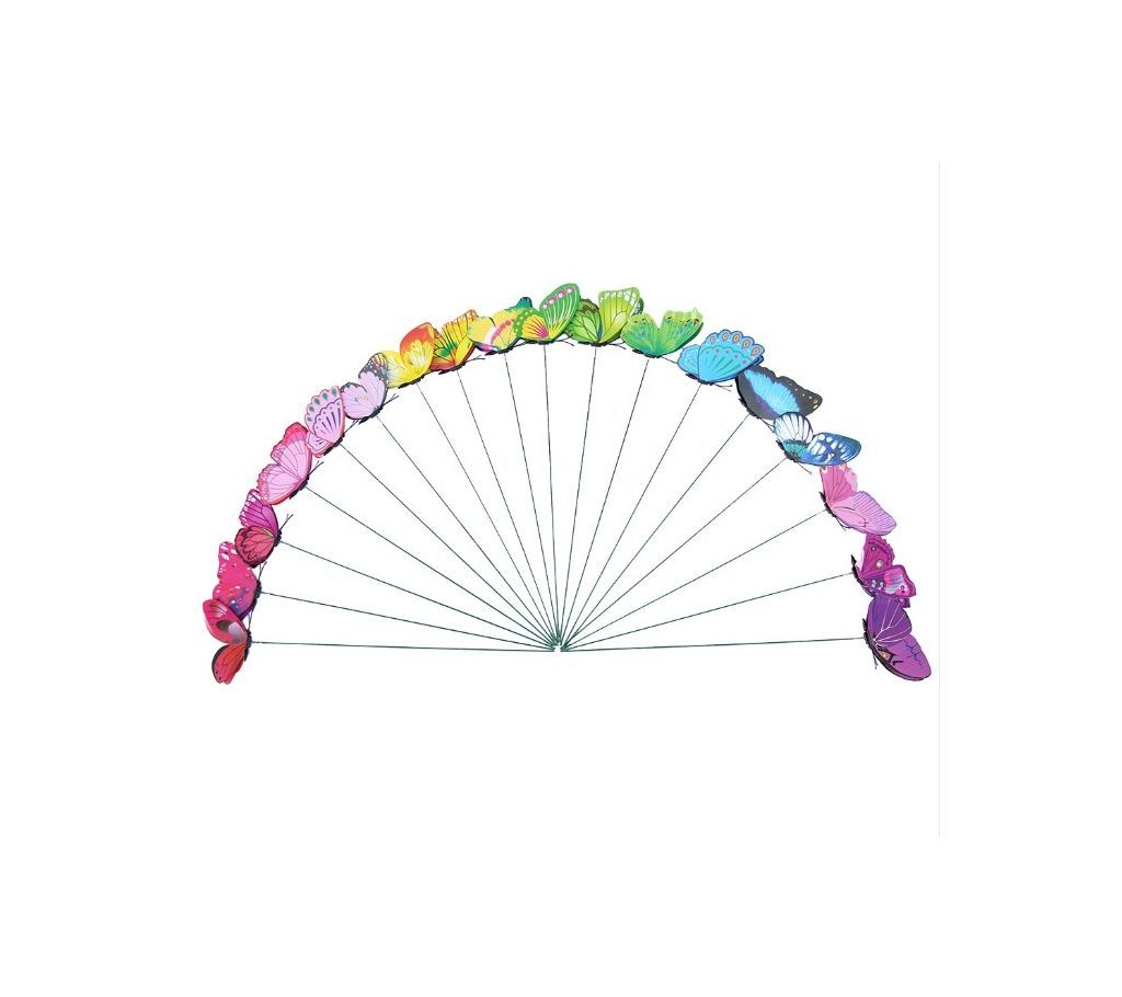 24 PCs Simulation Butterfly Sticks Artificial Butterflies Stakes