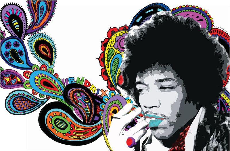 Jimi Hendrix Art Poster Paper Print  (18 inch X 12 inch)