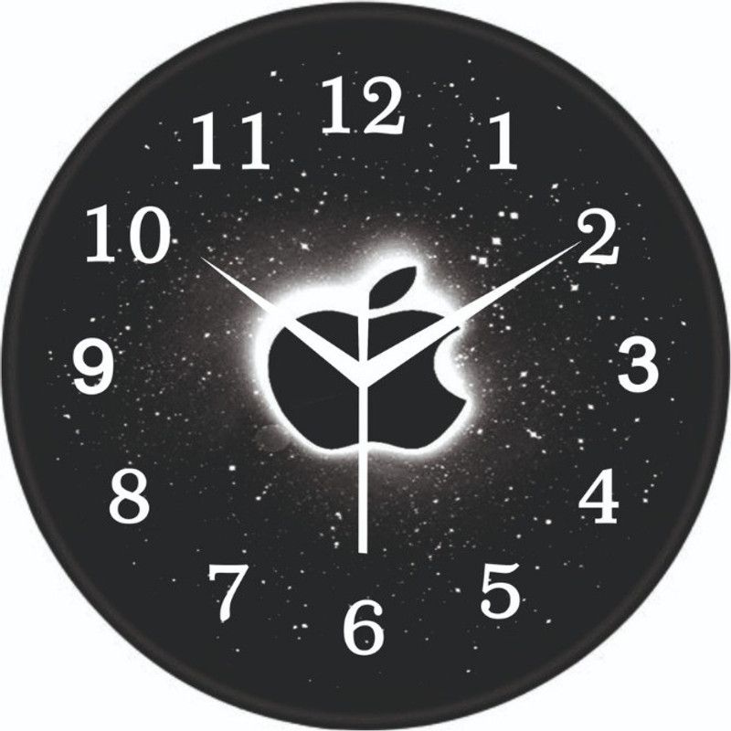 chirag enterprises Analog 26 cm X 26 cm Wall Clock  (Black, With Glass, Standard)