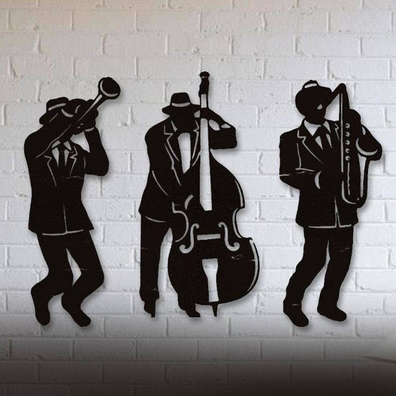 Sanvi Creations The 3D Wall Art JAZZ WALL ART 86(Black)Suitable for Living Room,Foyer,Bedroom,Hallway  (18 cm X 12 cm, Black)