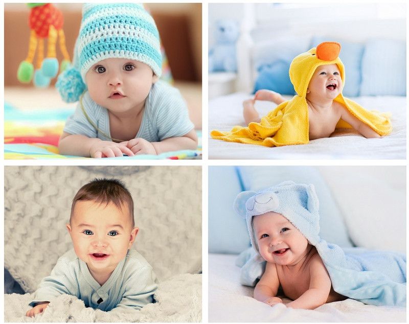 PRINTNET 19 cm Cute Baby Wall Sticker Self Adhesive Sticker  (Pack of 4)