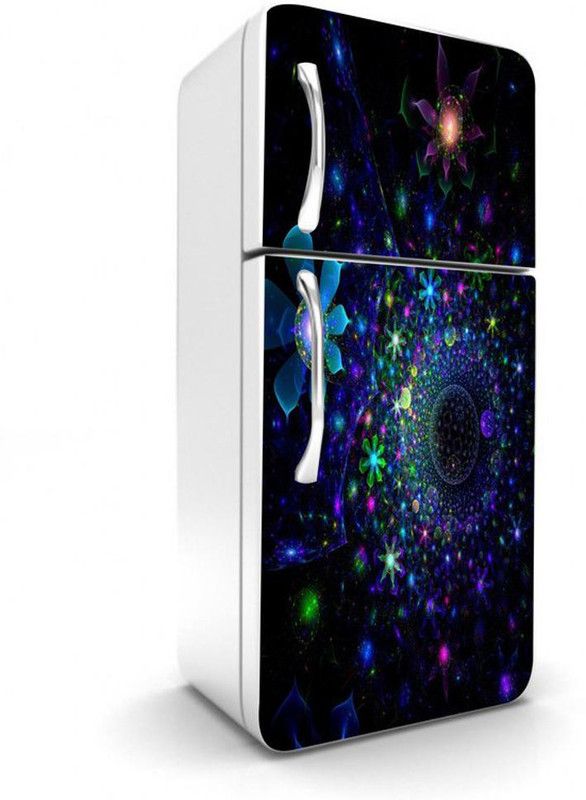 K2A Decor 60 cm Beautiful Multicolor Decorative Flower Self Adhesive Fridge Sticker Self Adhesive Sticker  (Pack of 1)
