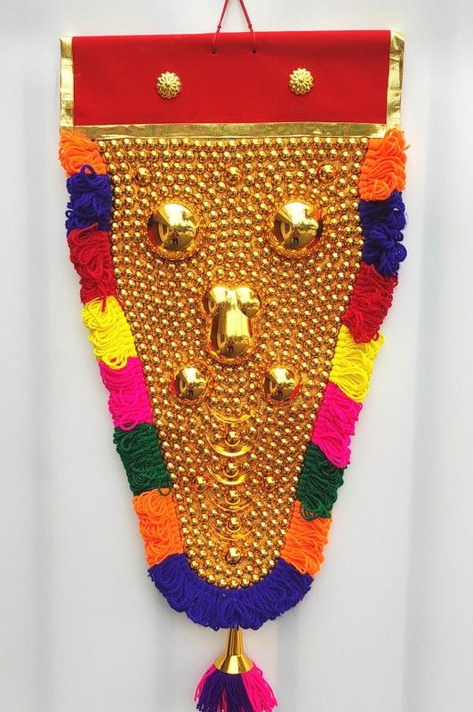 Devaa Wall hanging Nettipattom-Elephant caparison 1.5 feet Decorative Showpiece - 46 cm  (Plastic, Copper)