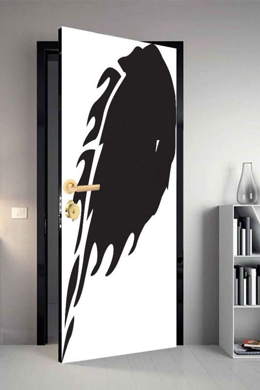 qth 213 cm Line Art Dor-1631 Design Door Sticker Self Adhesive Sticker  (Pack of 1)