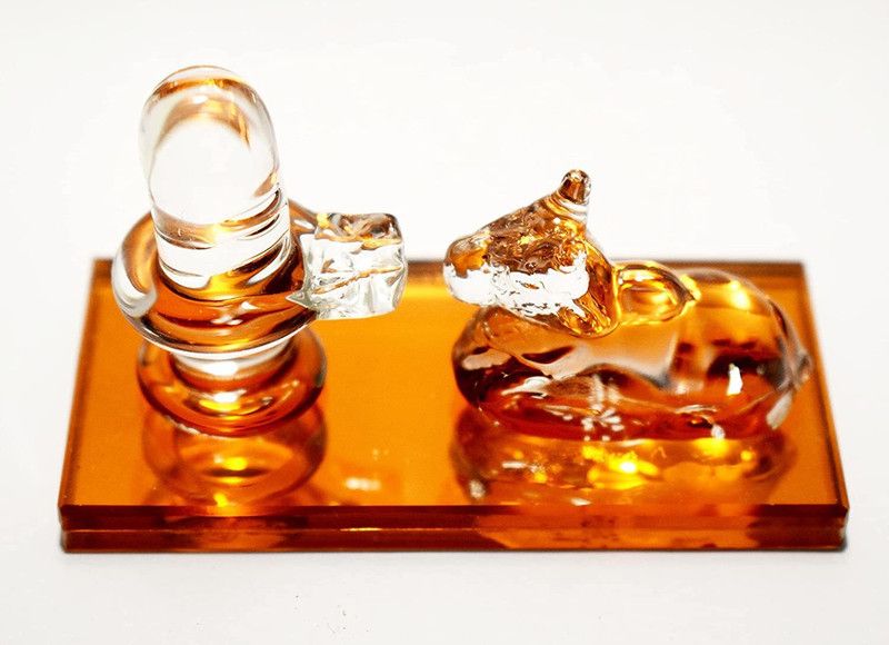 LAVANA Decorative Showpiece - 6 cm  (Glass, Orange)