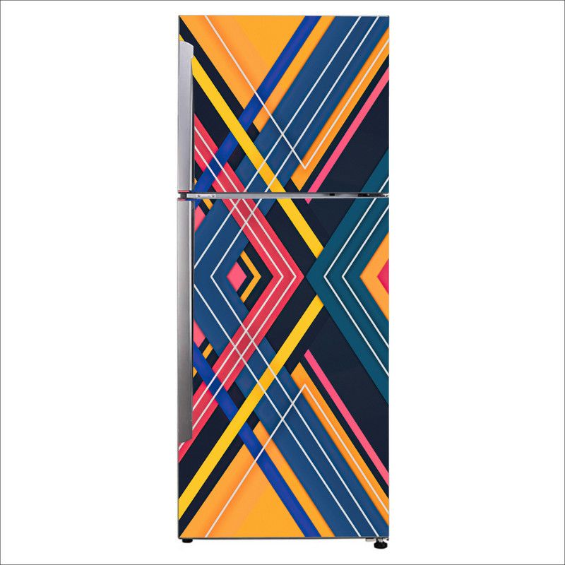 Advait Designs 60 cm Advait Designs Decorative geometry patterns line art design Extra Large Fridge Sticker Self Adhesive Sticker  (Pack of 1)