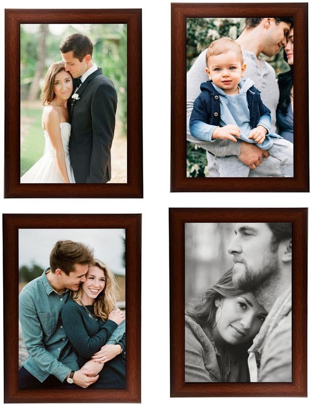 SWADESI STUFF MDF Personalized, Customized Gift Best Friends Reel Photo Collage gift for Friends, BFF with Frame, Birthday Gift,Anniversary Gift Wall  (Brown, 4 Photo(s), 4 frame : 6x8 inch)