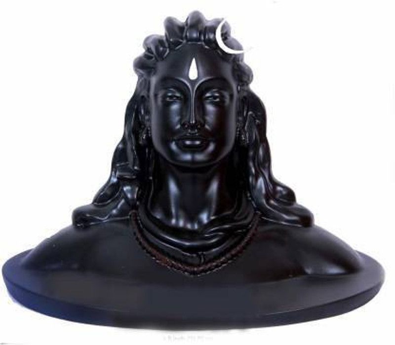 HIRVA Lord Shiva in Dhyana Mudra Adiyogi Shiva Idol for Home Decor, Gift & Puja Decorative Showpiece - 6 cm  (Plastic, Black)