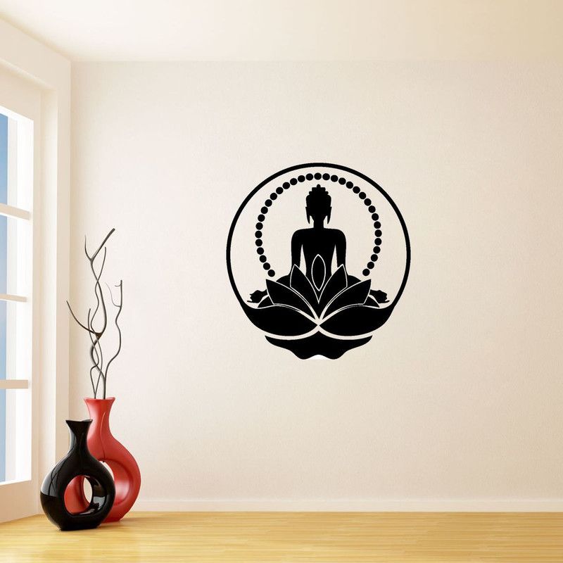 Vcreate Décor 57 cm Buddha Wall Sticker And Decal Self Adhesive Sticker  (Pack of 1)