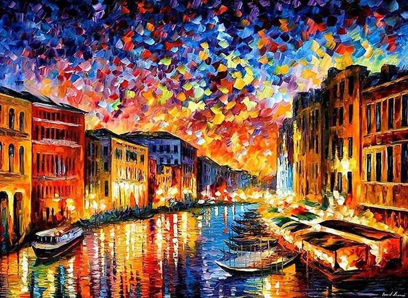 SHAFIRE Number Painting,Scenery Paint by Numbers Kits with Acrylic Pigment and Brushes DIY Canvas Painting for Beginners Kids and Adults(Venice Canal)(Without Framed) Canvas 20 inch x 16 inch Painting  (Without Frame)