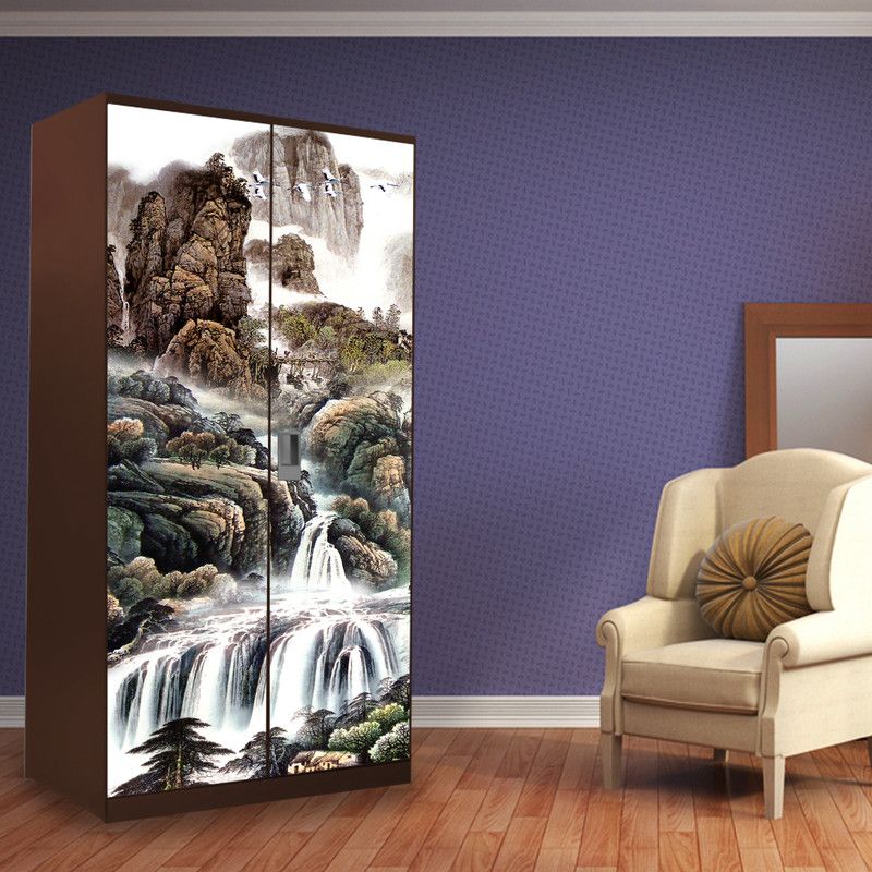 WallDaddy 213.36 cm Jharna Almirah Self Adhesive Sticker  (Pack of 1)