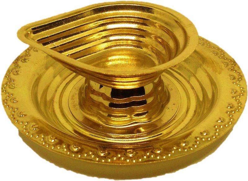 w3rocks Table Oil Lamp Diya - Brass Metal, Golden Colour - Perfect Gift for All Occasions - Size 2, Large Brass Table Diya Brass Table Diya  (Height: 1.5 inch)