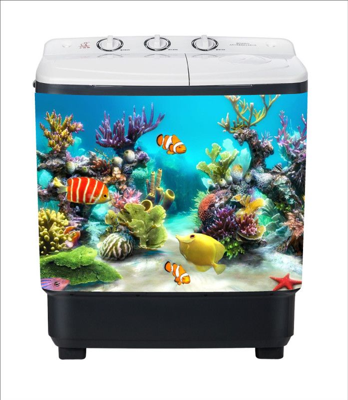 Byte Studio 60 cm decorative fishes water washing machine sticker Self Adhesive Sticker  (Pack of 1)