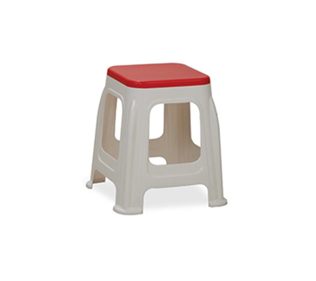 B-317 Smart Plastic Stool Medium - White & Red