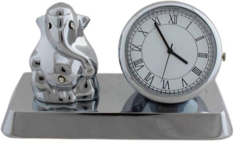 V P ENTERPRISES Analog Silver Clock