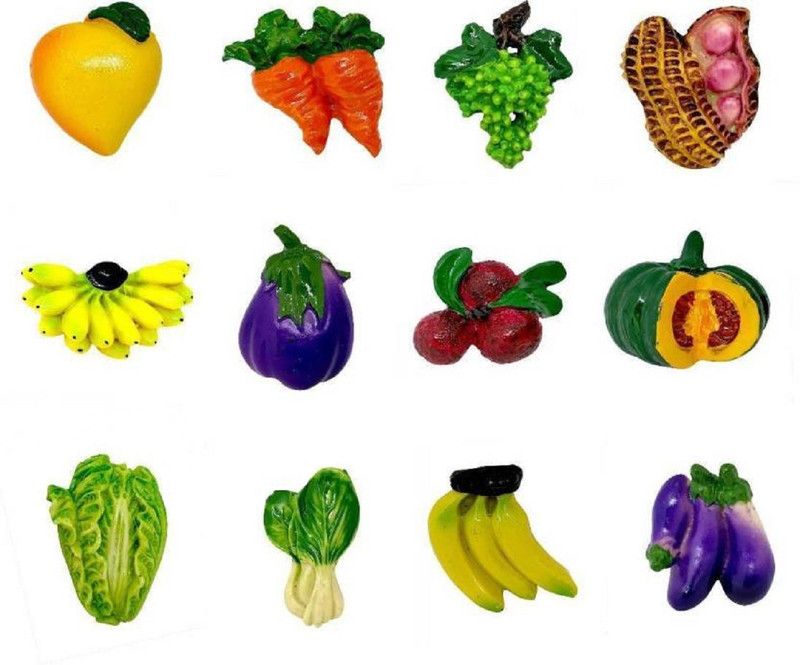 Pithadai Fruits Vegetables Mix Fridge Magnets(Pack of 12, Multicolor) Fridge Magnet Pack of 12  (Multicolor)