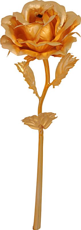 24kt Nainaqsh Gold Rose Artificial Flower  (25 inch, Pack of 1, Single Flower)