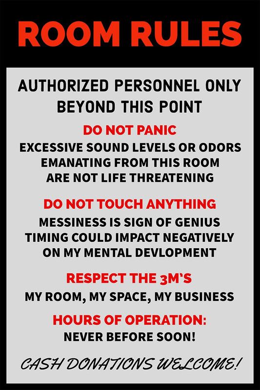 Room Rules Poster | Funny Poster | HD Poster for Wall Decor (300GSM Thick Paper, Gloss Laminated) Paper Print  (18 inch X 12 inch, Rolled)