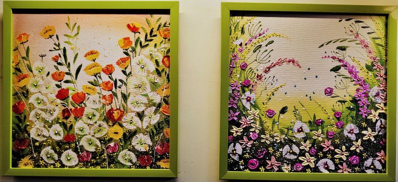 Arts R Us Acrylic 12 inch x 12 inch Painting  (With Frame, Pack of 2)