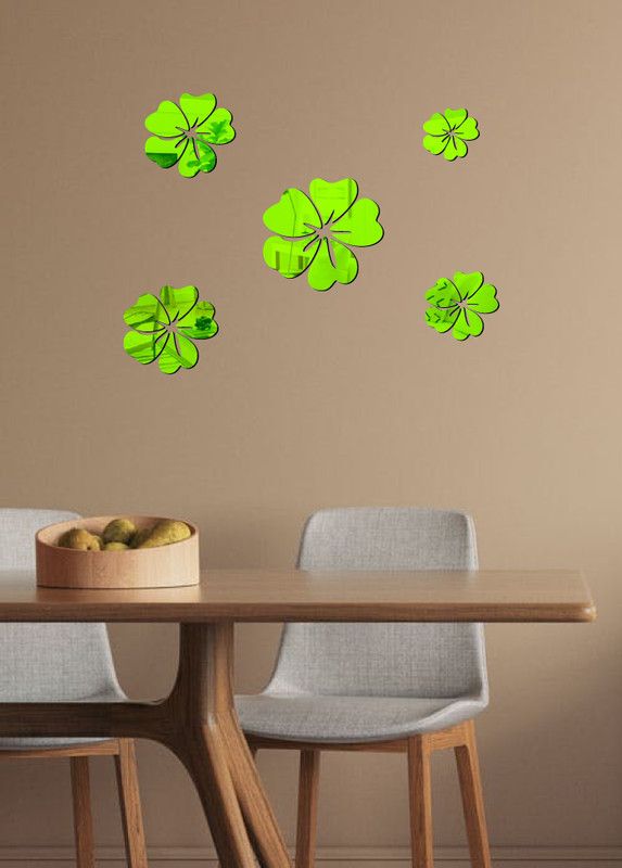 Decor studio 15.24 cm decorative beautiful flowers acrylic sticker Self Adhesive Sticker  (Pack of 1)