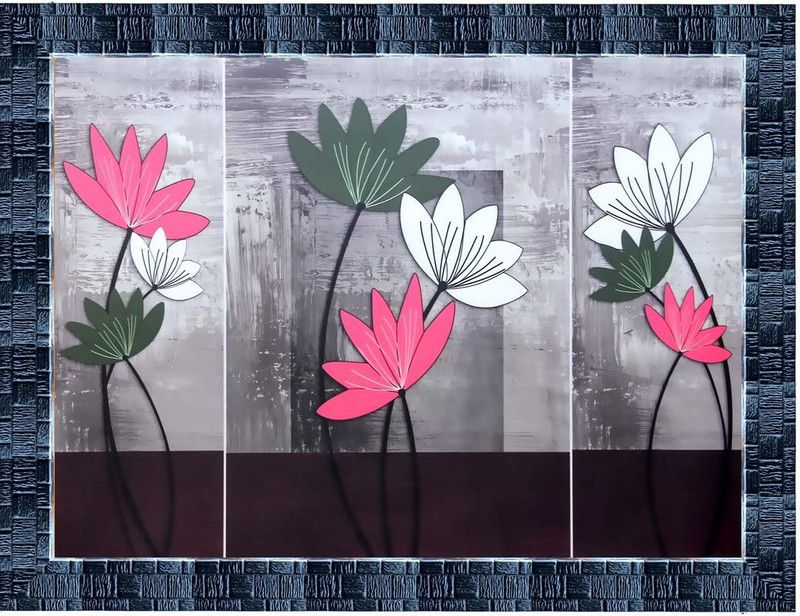 King Decore Vastu Floral Modern Art Digital Reprint 10.5 inch x 13.5 inch Painting  (With Frame)
