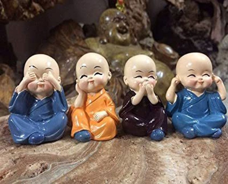 FSN handcrafted baby buddha idol lord Decorative Showpiece Decorative Showpiece - 4 cm  (Polyresin, Multicolor)