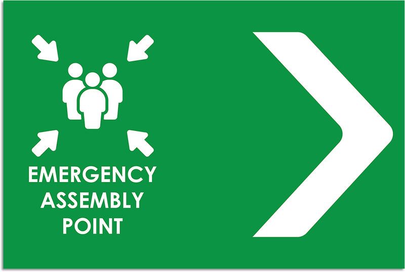 Emergency Assembly Point Sign Poster Paper Print  (18 inch X 12 inch, Stretched)