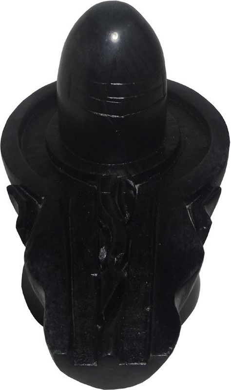 VALUE CRAFTS Black Marble Shiva Linga 5 inch Decorative Showpiece - 13 cm  (Stone, Black)