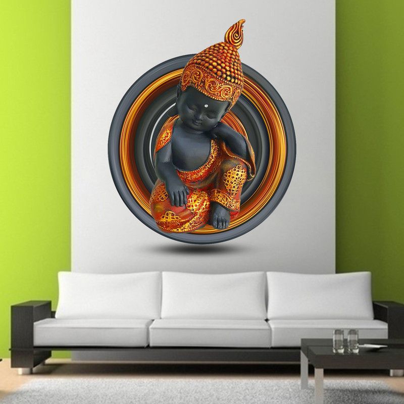DivineDesigns 61 cm Monk Wall Sticker Self Adhesive Sticker  (Pack of 1)