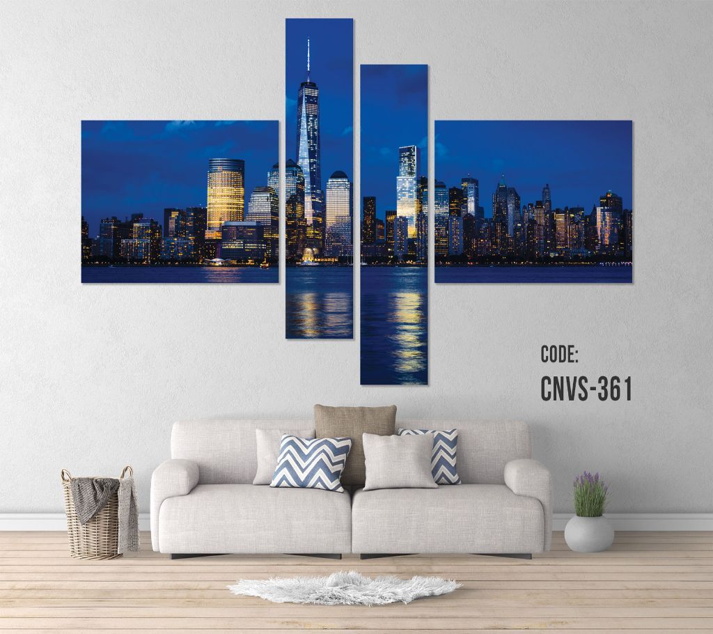 CNVS-361 Night City Wall Canvas Art Prints 60 inch x 36 inch