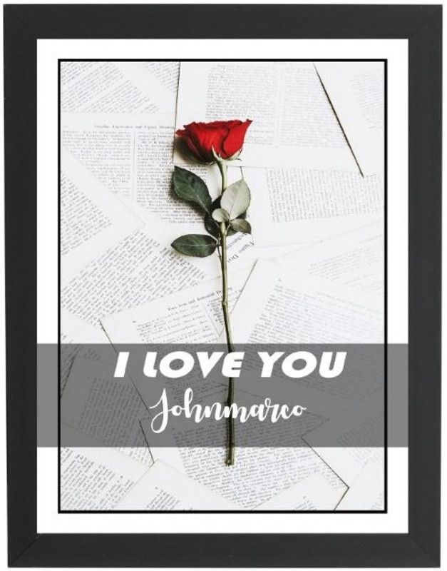 Beautum I Love You Johnmarco Name Love You Printed Unique Digital Reprint 9inch x 13inch Painting Model No:CMGHP008458 Digital Reprint 13 inch x 9 inch Painting  (With Frame)