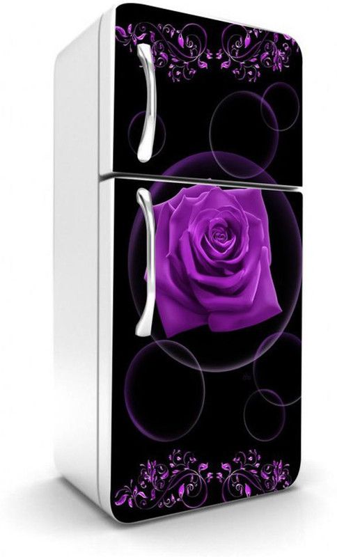 sp decals 60 cm Beautiful Purple RoseSelf Adhesive Vinyl Sticker Fridge Sticker Self Adhesive Sticker  (Pack of 1)