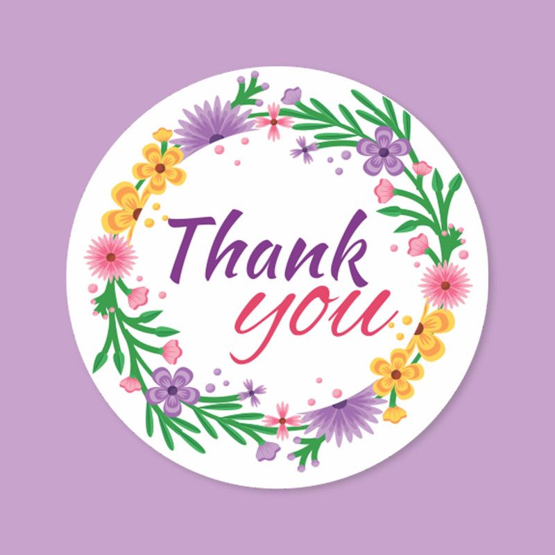 twinster 3.81 cm 1.5 Inch Thank You Round Stickers (Pack of 500 Pieces) Self Adhesive Sticker  (Pack of 1)