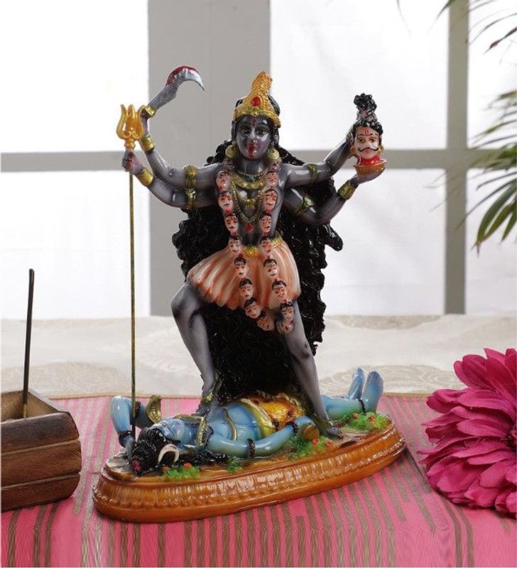 Chaque Decor Gallery99 Amendments Goddess Kali Mata Idol For Home Decoration(9.5x4.5x11) Decorative Showpiece - 11 cm  (Marble, Multicolor)