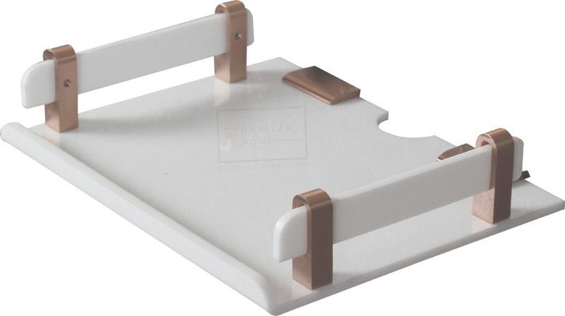 DWELLZA HOME Acrylic Set Top Box Stand, Wi-Fi Router Stand Wall Mounted (White) Acrylic Wall Shelf  (Number of Shelves - 1, White)