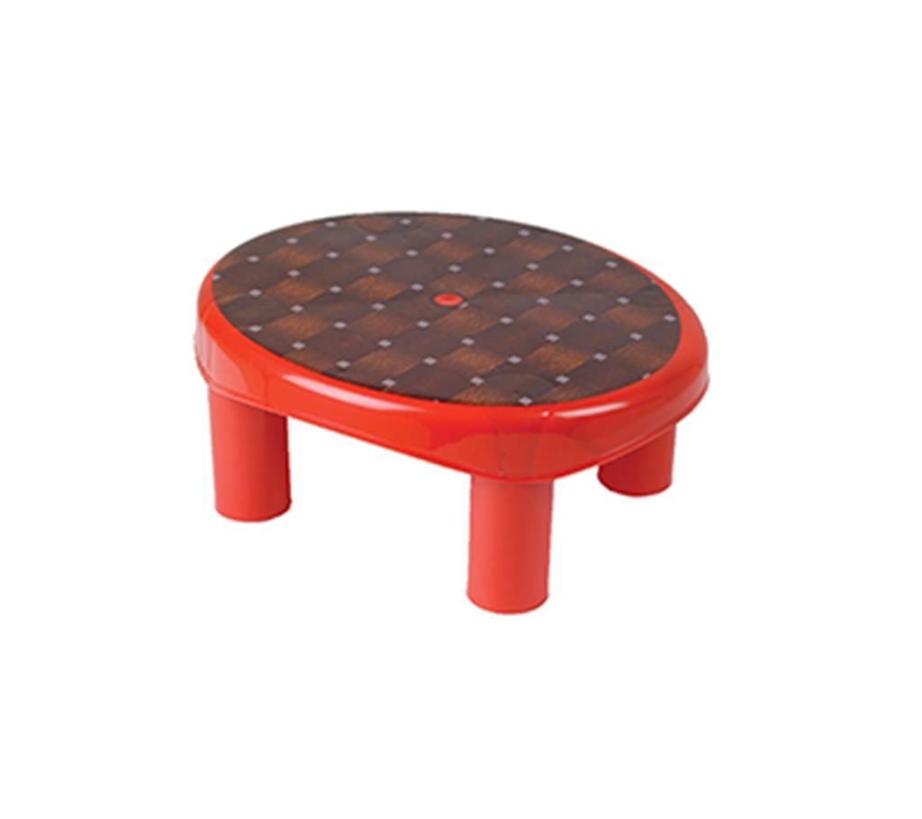 B 319 Oval Short Plastic Stool - Red
