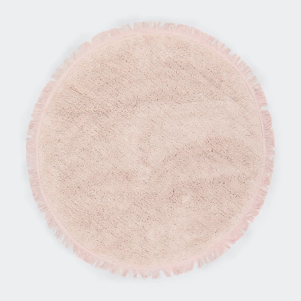Round Fringed Rug - Pink