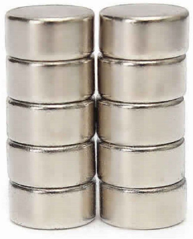 ART IFACT 10 Pieces of 25mm x 12mm Neodymium Magnets - Disc / Cylindrical magnets - Rare Earth NdfeB Fridge Magnet, Multipurpose Office Magnets, Magnetic Paper Holder Pack of 10  (Silver)