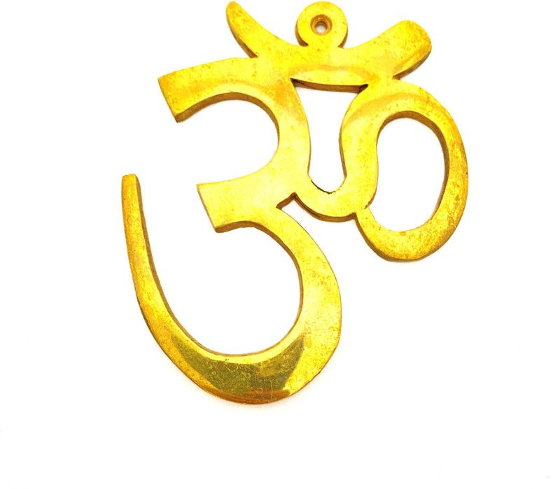 KAASHI TRADERS Om Wall Hanging | Best for Home and Office Decoration Decorative Showpiece - 13 cm  (Brass, Gold)
