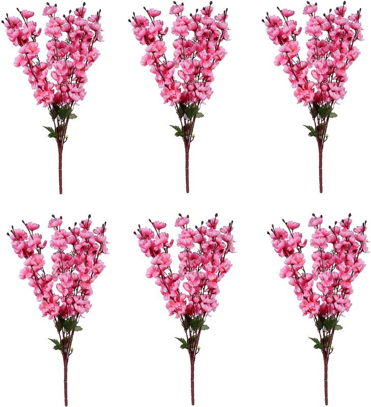 BStick6082 Multicolor Orchids Artificial Flower  (7 inch, Pack of 6)