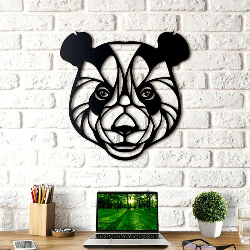 Advi Enterprises The 3D Wall Art Panda Bear 117(Black)Suitable for Living Room,Foyer,Bedroom,Hallway  (Black)