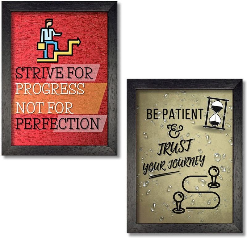 Positive Motivational Quotes Framed Poster, Inspirational Art Frames for Home and Office Wall Decor, Motivational Paintings Frame for Living Room Study room Bedroom Set7 (Each Frame 9.5x12.5 inch) Photographic Paper  (12.5 inch X 9.5 inch, Framed)